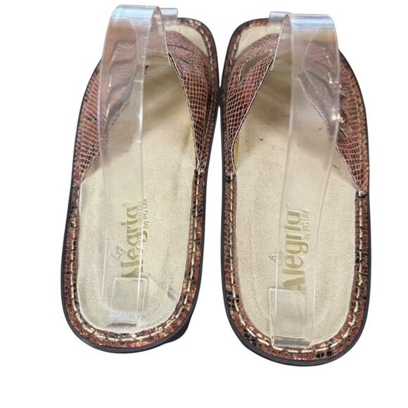 Alegria PG Lite Fiona Copper Snake Print Slides Slip On Sandals Shoes sz 39 / 9 - Picture 10 of 16